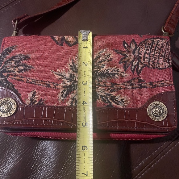 Vintage Maggi B Tropical Tapestry Wallet Purse Crossbody Bag Unique - Picture 10 of 11